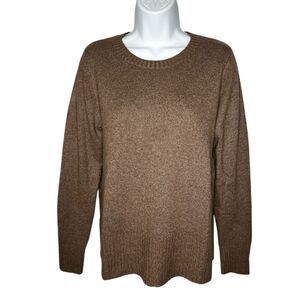 Pink Clover Heathered Crew Neck Wide Band Sweater